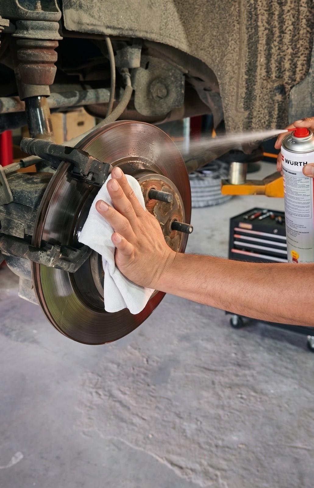 Brake & wheel area repair work being done